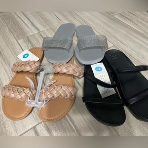 Lot of three pairs of sandals